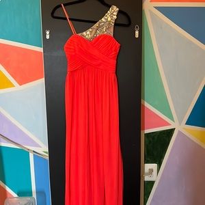 JcPenney one shoulder floor length prom dress size small